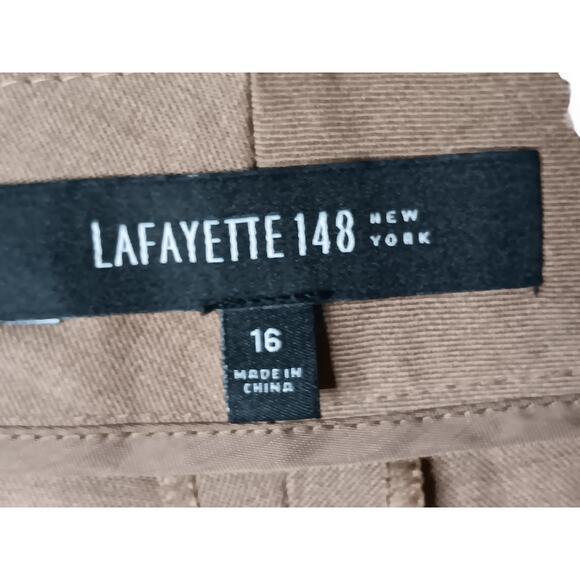 Lafayette 148 New York Irving Pants Size 16 Brown Virgin Wool Blend - Picture 10 of 12